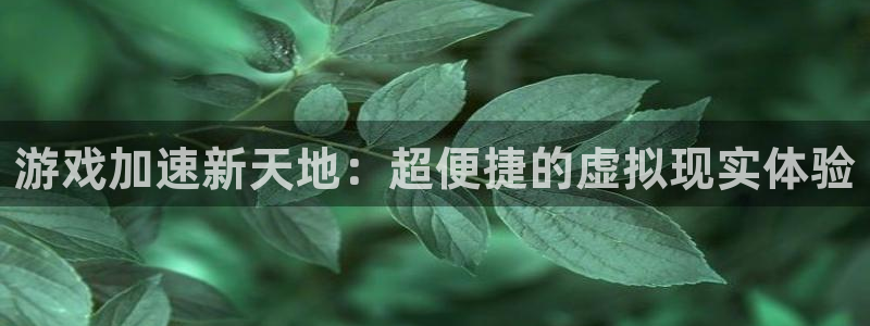 欧陆娱乐平台登陆地址：游戏加速新天地：超便捷的虚拟现实体验